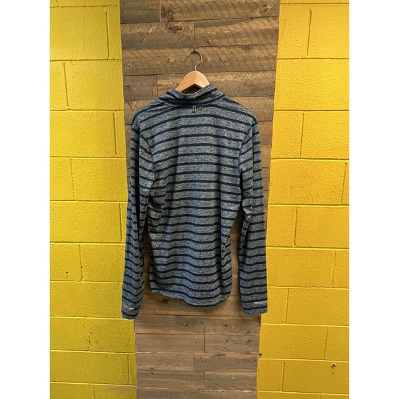 NIKE Jacket Mens Small Blue Striped Pullover Running Polyester Dri Fit L Light - Picture 2 of 2